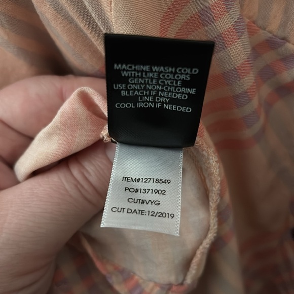 Torrid Womens Plus Plaid Challis Button Front Midi Dress, Pink Peach, Size 1/1X - Picture 6 of 9